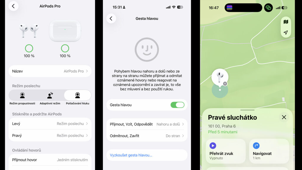 AirPods Pro 3 recenze - ovládání
