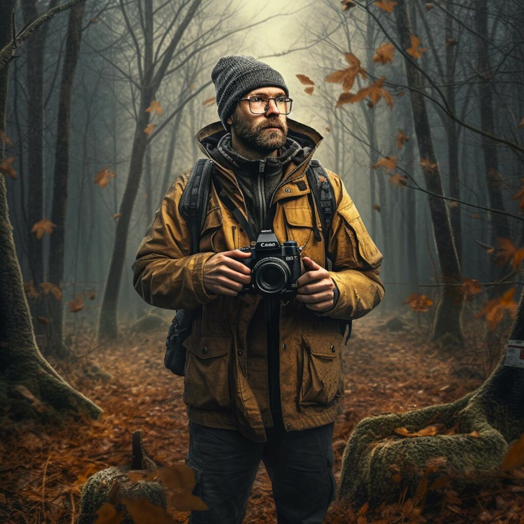 Fotograf v lese