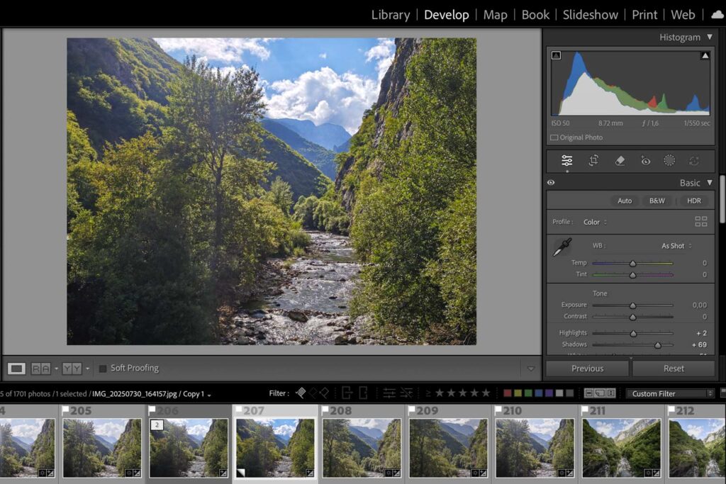 mobily a fotografování do HDR - Lightroom
