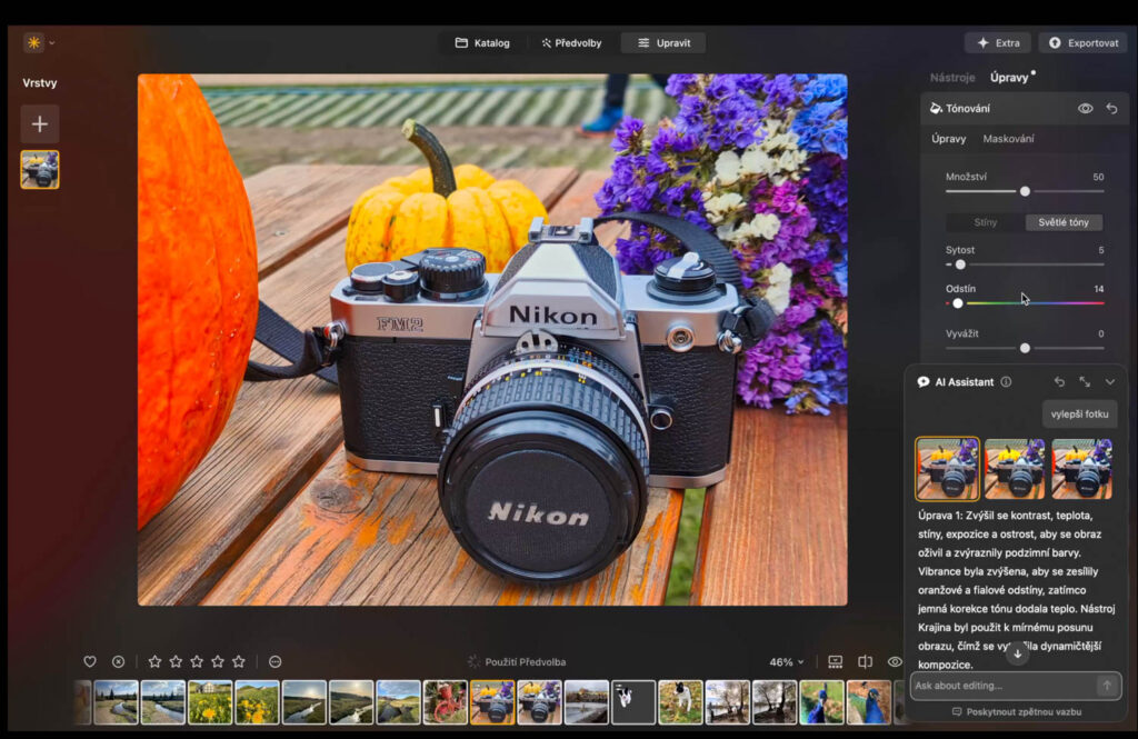 Luminar Neo a AI Asistent - zrcadlovka